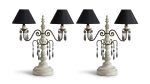 Lot de 2 lampes GIRANDOLE -Pied tourné patiné – photo produit sur fond blanc