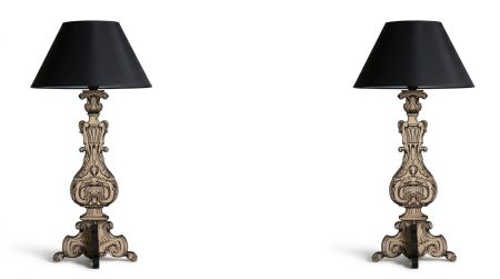 Lot de 2 Lampes ORPHEE / Abat Jour Circulaire NOIR – photo produit sur fond blanc