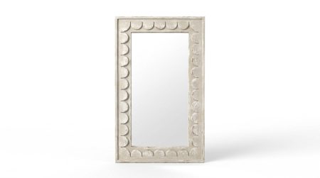 Miroir ECAILLES- Encadrement -1.10 x 0.55 Sapin Massif patiné – photo produit sur fond blanc