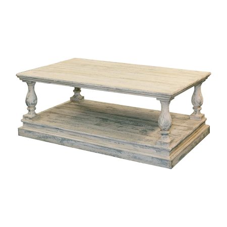 Table Basse BALUSTRES — Long. 130 x Haut. 53 x Prof. 80 cm — mobilier Provence & Fils, photo sur fond blanc