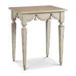 Table Cantonnière ceinture drapée à pompons patinée – Provence et Fils