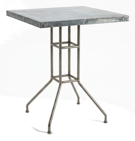 Table Mange-Debout KENSINGTON - Plateau Zinc rembordé, pietement Metal – photo produit