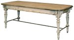 Table MERE BRASIER – Plateau meleze cire, pietement patine – photo produit