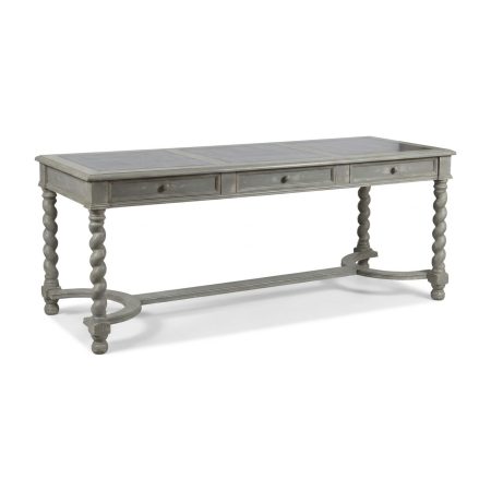 Table Ursuline 6 tiroirs plateaux zinc pieds torsadés – Provence et Fils